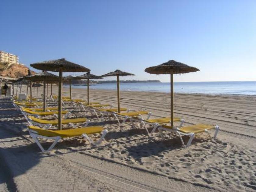 Beach of Dehesa de Campoamor in Medvilla Spanje