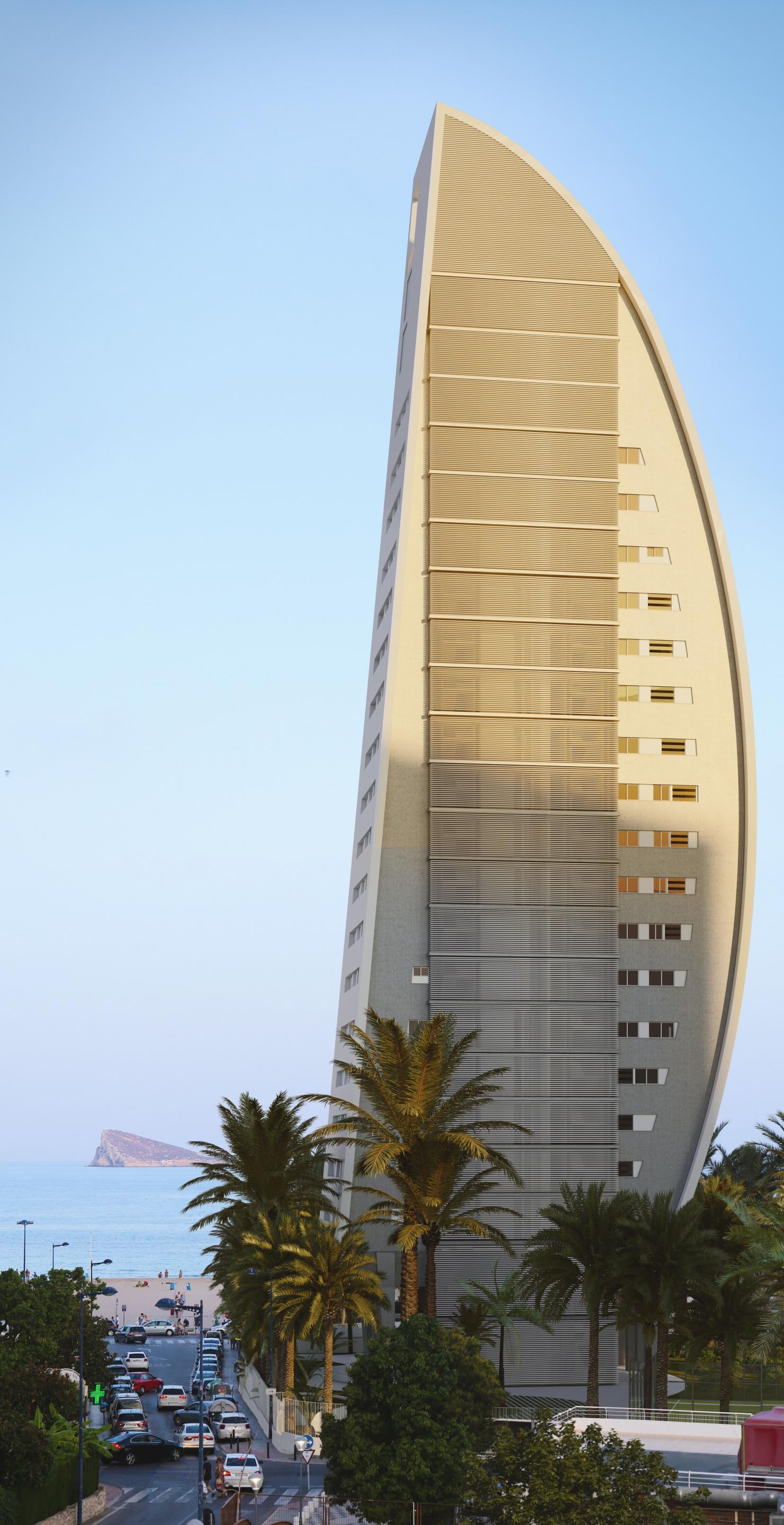 Luxury Apartment spacious terrace 1 ° line beach Benidorm in Medvilla Spanje
