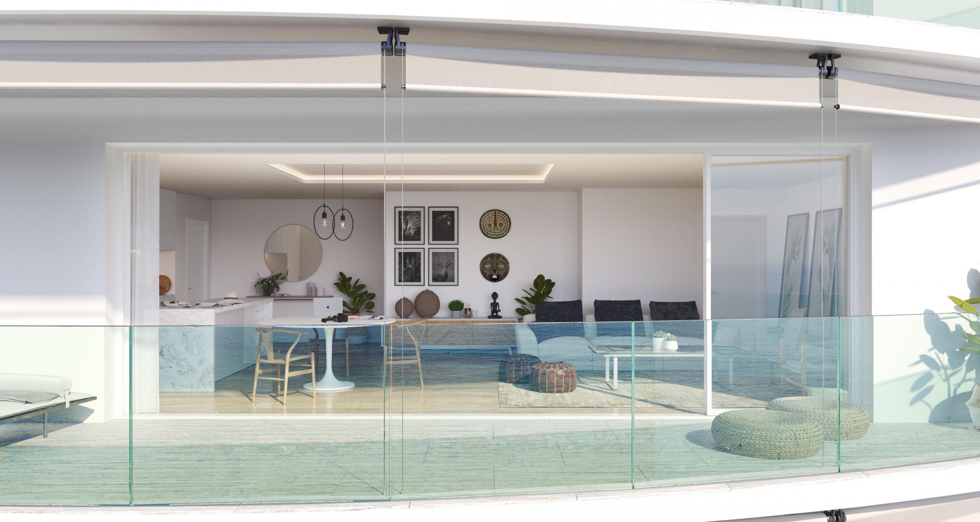 Luxury Apartment spacious terrace 1 ° line beach Benidorm in Medvilla Spanje