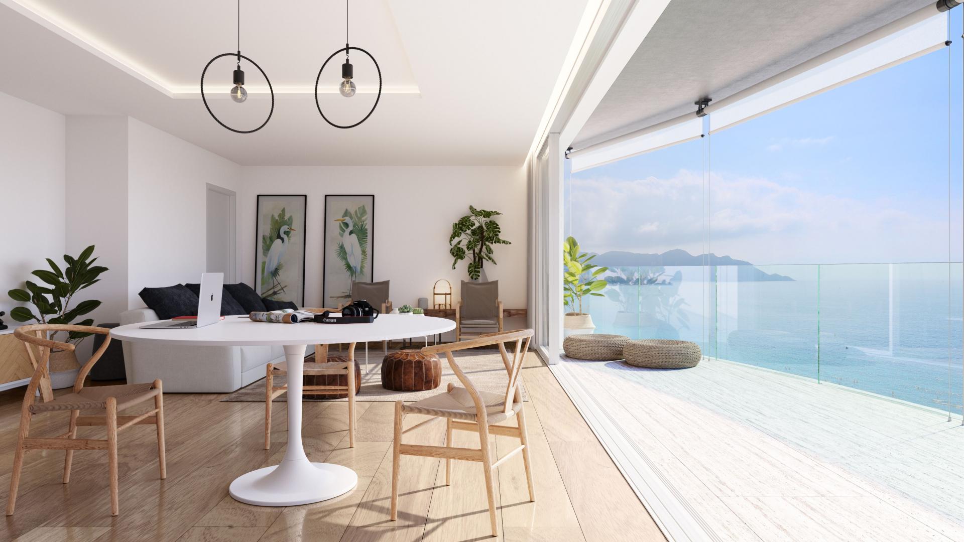 Luxury Apartment spacious terrace 1 ° line beach Benidorm in Medvilla Spanje