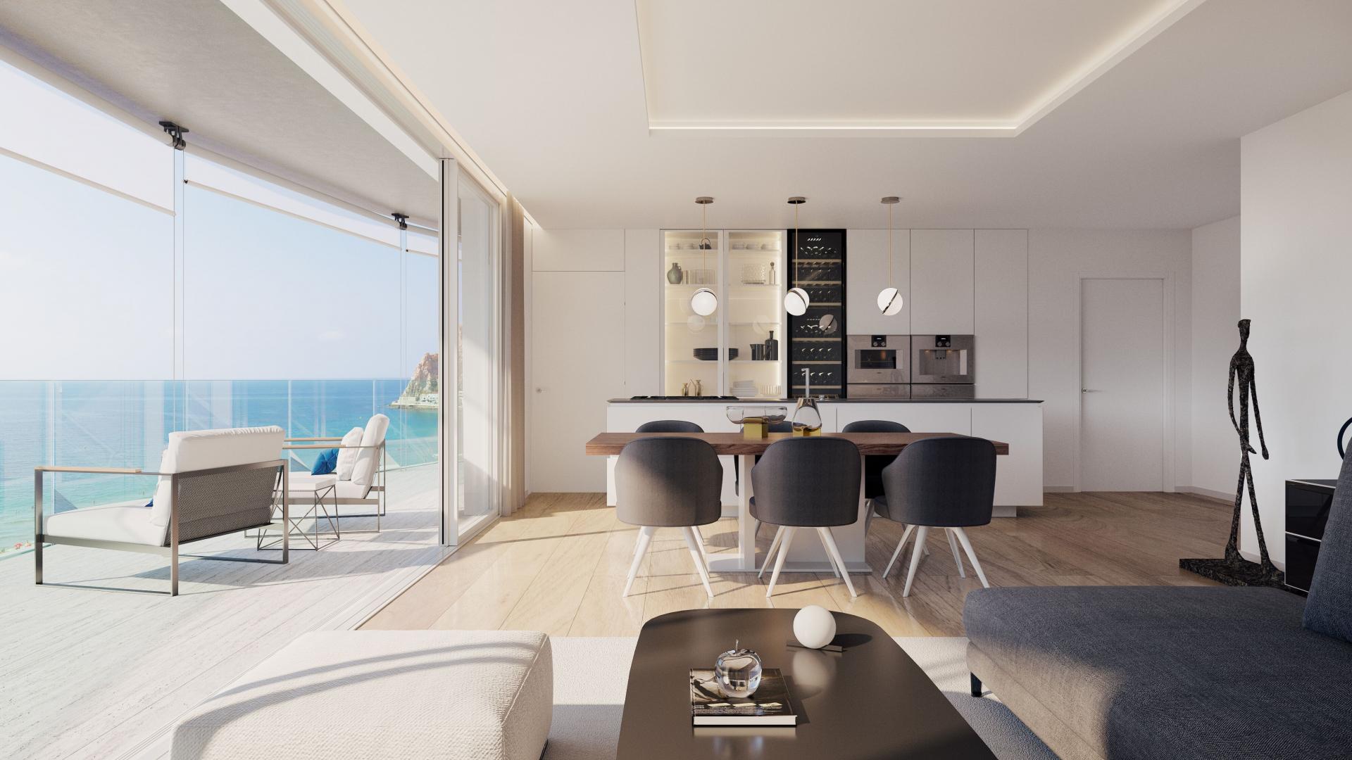 Luxury Apartment spacious terrace 1 ° line beach Benidorm in Medvilla Spanje