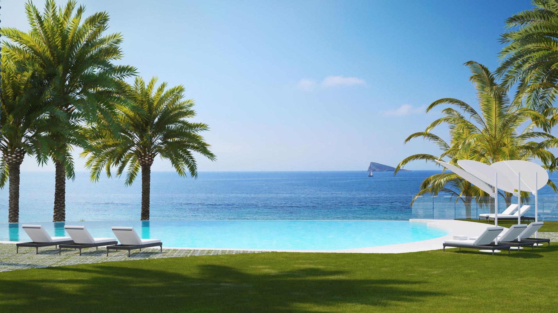 Luxury Apartment spacious terrace 1 ° line beach Benidorm in Medvilla Spanje