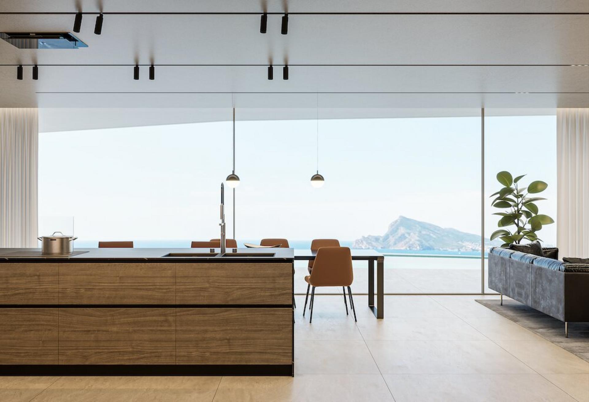 Design Villa with Panoramic Sea View in Altea in Medvilla Spanje