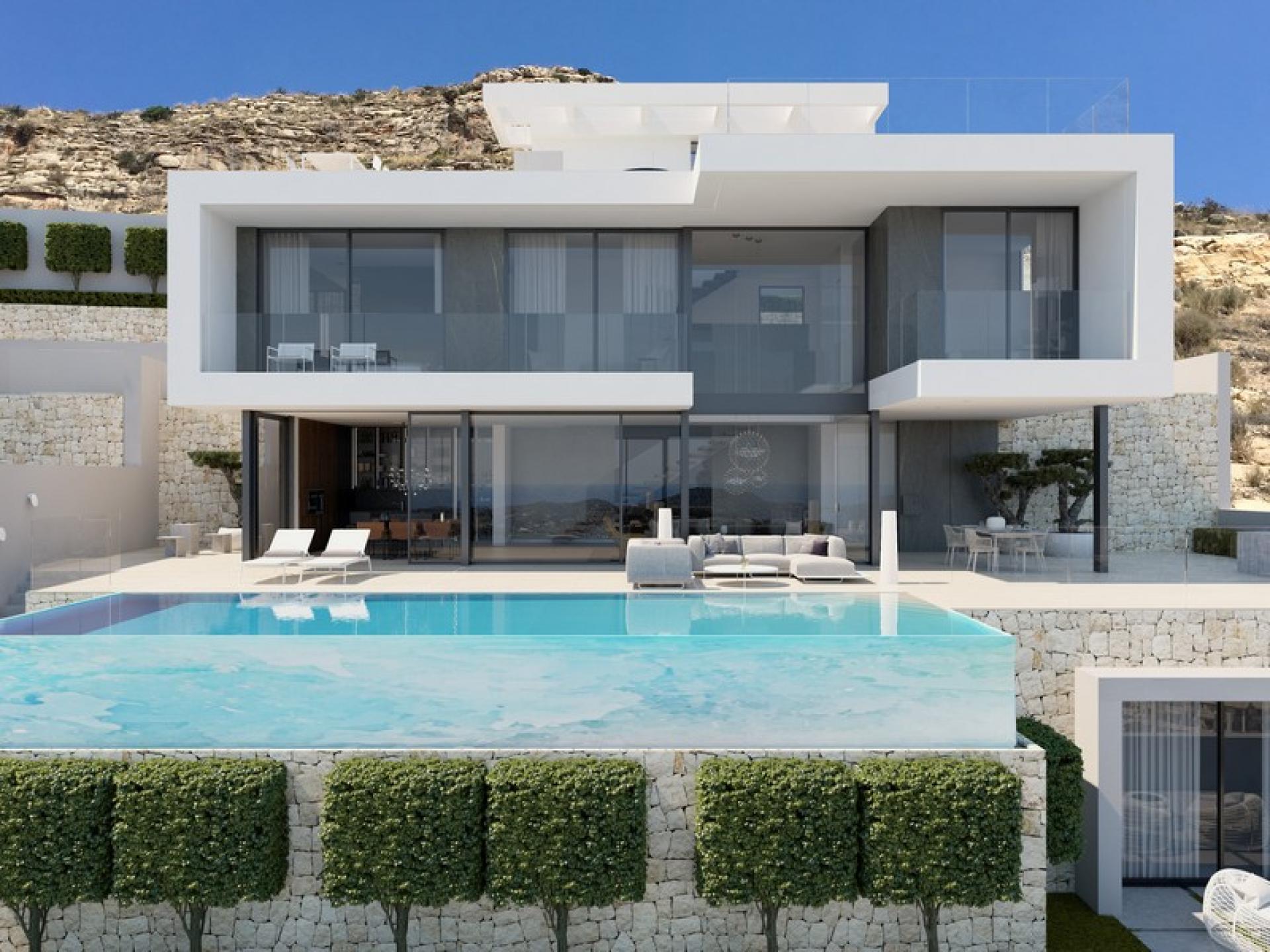 Super Deluxe villa with Sublime sea view in Finestrat in Medvilla Spanje