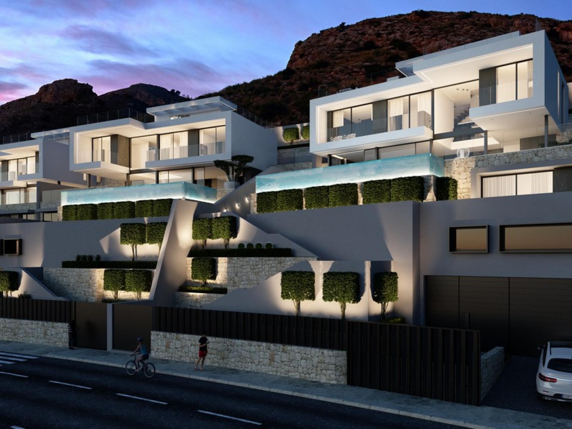 Super Deluxe villa with Sublime sea view in Finestrat in Medvilla Spanje
