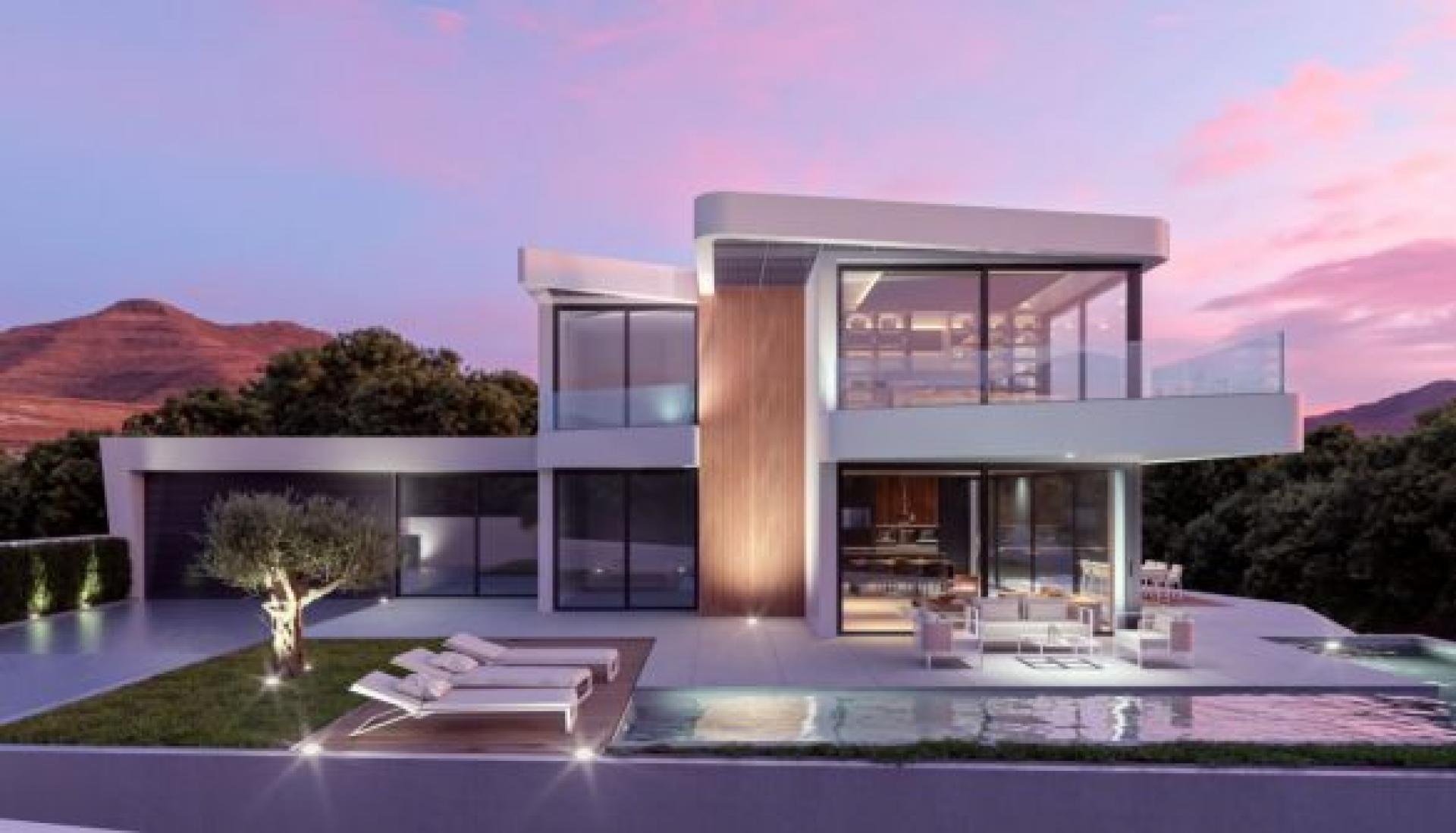 New build villa with sea and mountain views for sale Altea in Medvilla Spanje
