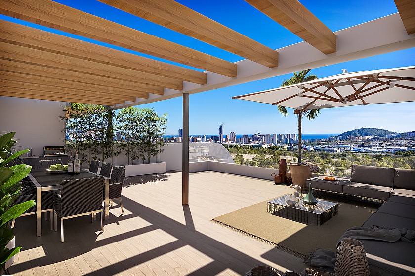 3 bedroom Apartments - solarium in Finestrat in Medvilla Spanje
