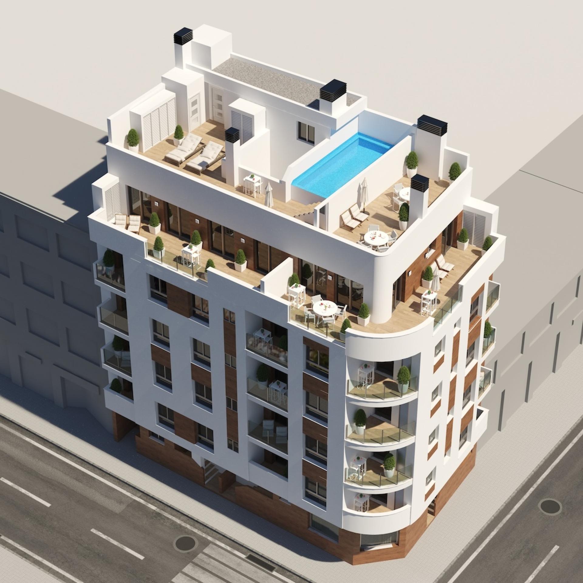 2 bedroom Apartment with terrace in Torrevieja in Medvilla Spanje