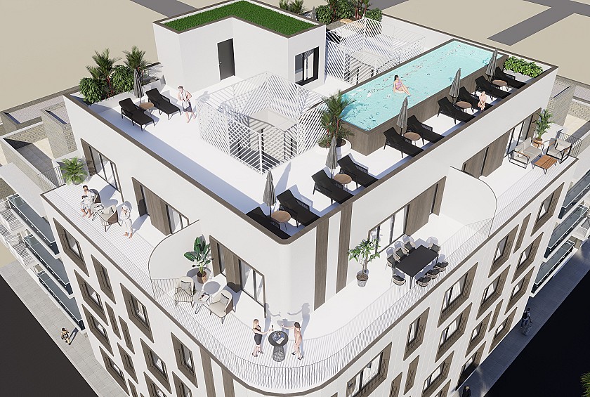 2 bedroom Apartments - solarium in Torrevieja in Medvilla Spanje