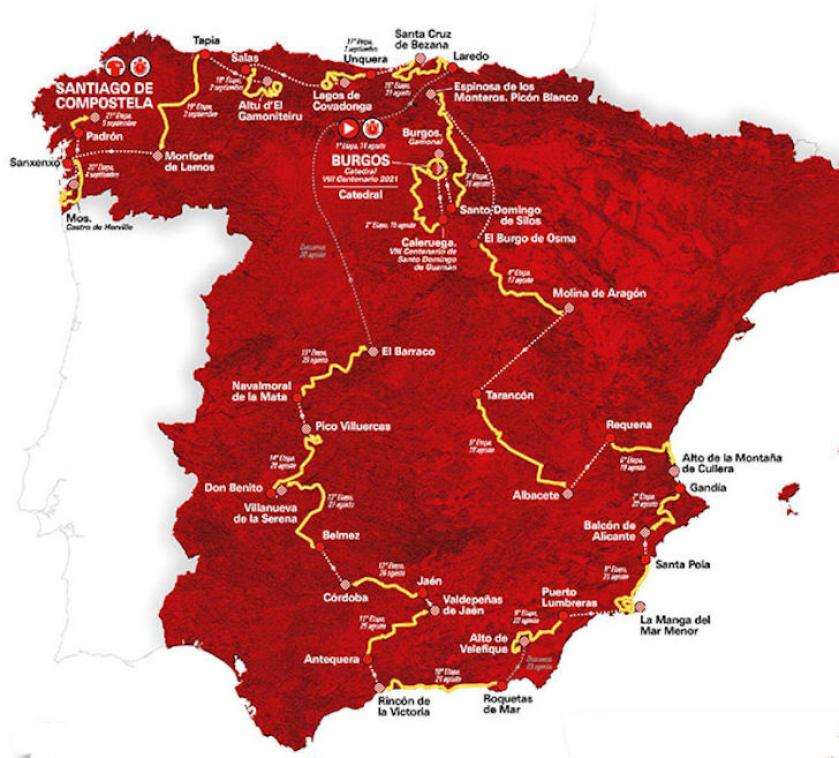 Vuelta 2021 at Costa Blanca and Costa del Sol in Medvilla Spanje