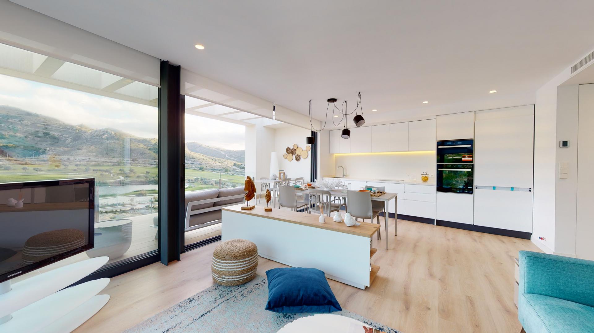 Topfloor duplex apartments with beautiful views of golf resort in Medvilla Spanje