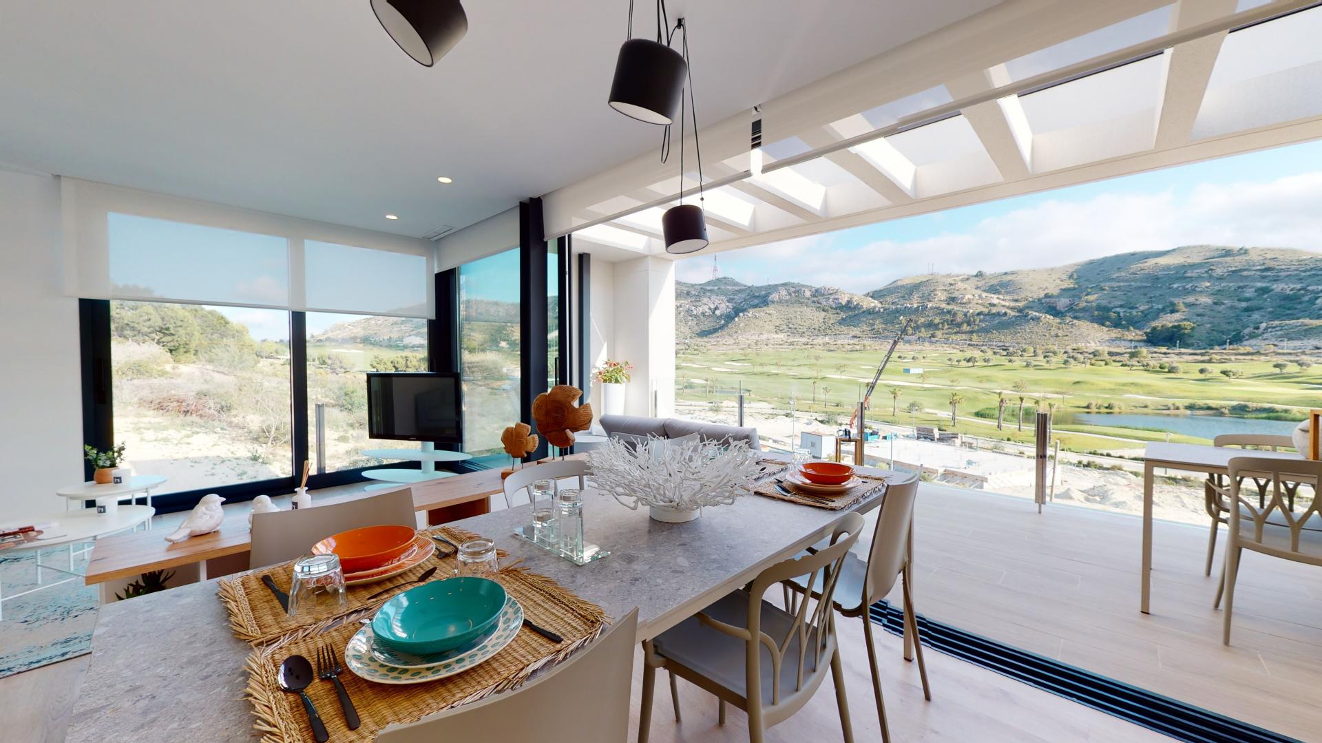 Topfloor duplex apartments with beautiful views of golf resort in Medvilla Spanje