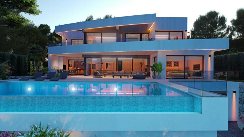 Beautiful luxury villa with sea views in Moraira in Medvilla Spanje